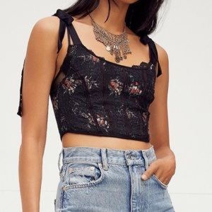 Free People Runaway Corset Top in black